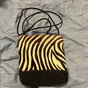 Zebra Print Black Crossbody Bag